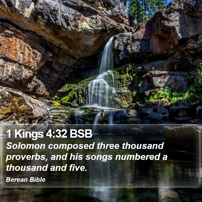 1 Kings 4:32 BSB Bible Study