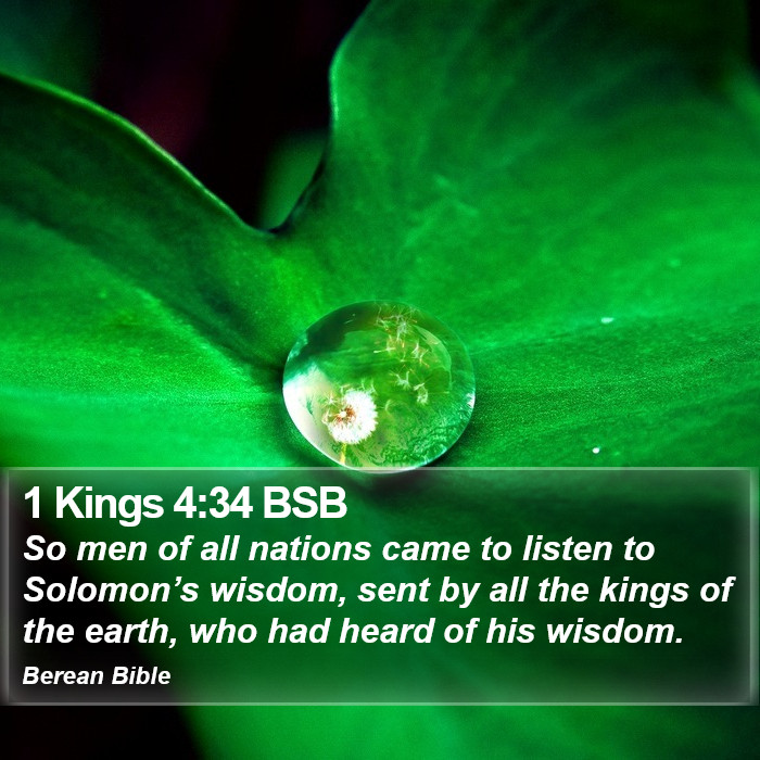 1 Kings 4:34 BSB Bible Study