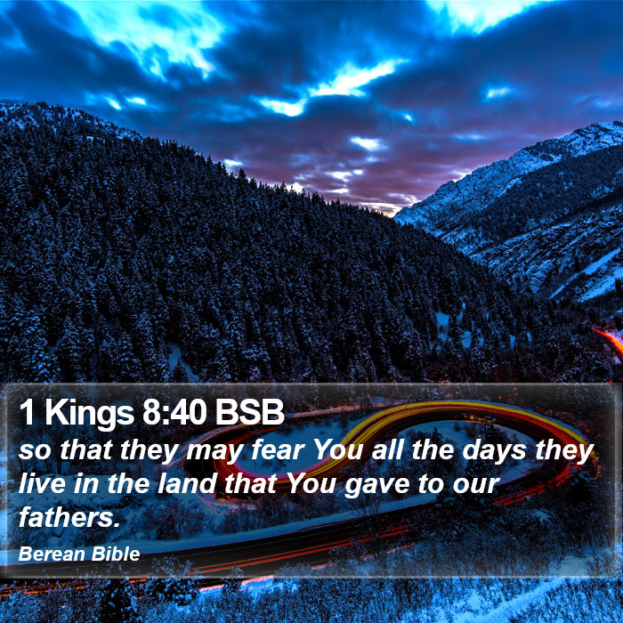 1 Kings 8:40 BSB Bible Study