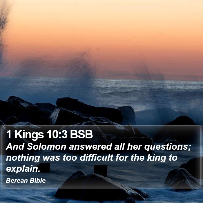 1 Kings 10:3 BSB Bible Study