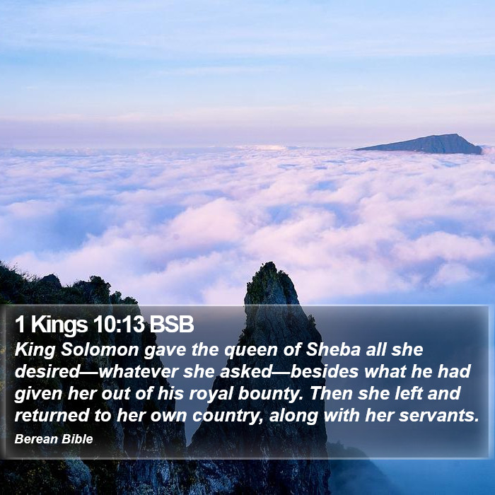 1 Kings 10:13 BSB Bible Study