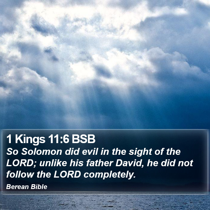 1 Kings 11:6 BSB Bible Study