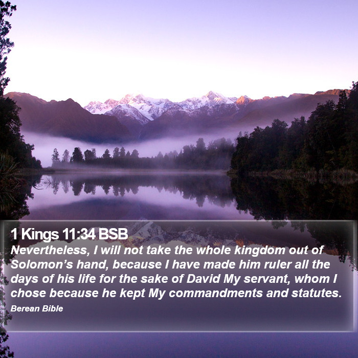 1 Kings 11:34 BSB Bible Study