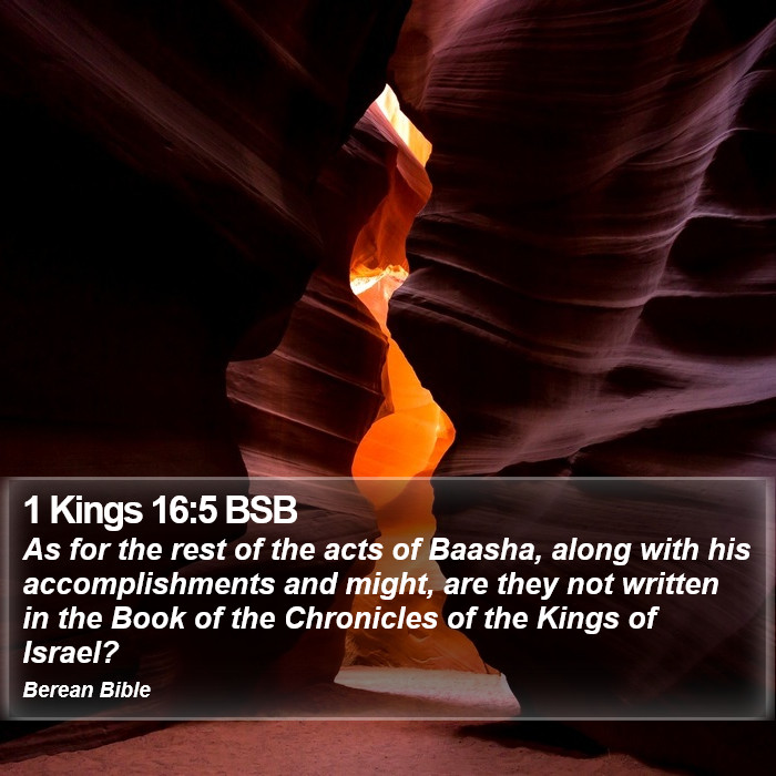 1 Kings 16:5 BSB Bible Study