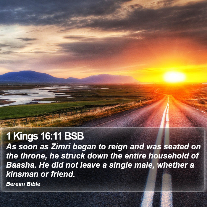 1 Kings 16:11 BSB Bible Study