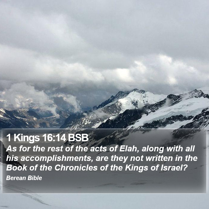 1 Kings 16:14 BSB Bible Study