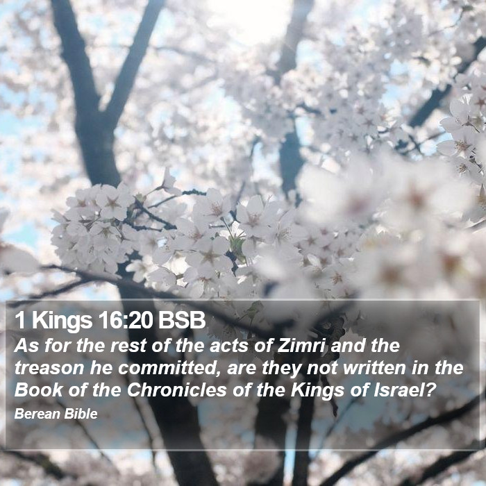 1 Kings 16:20 BSB Bible Study