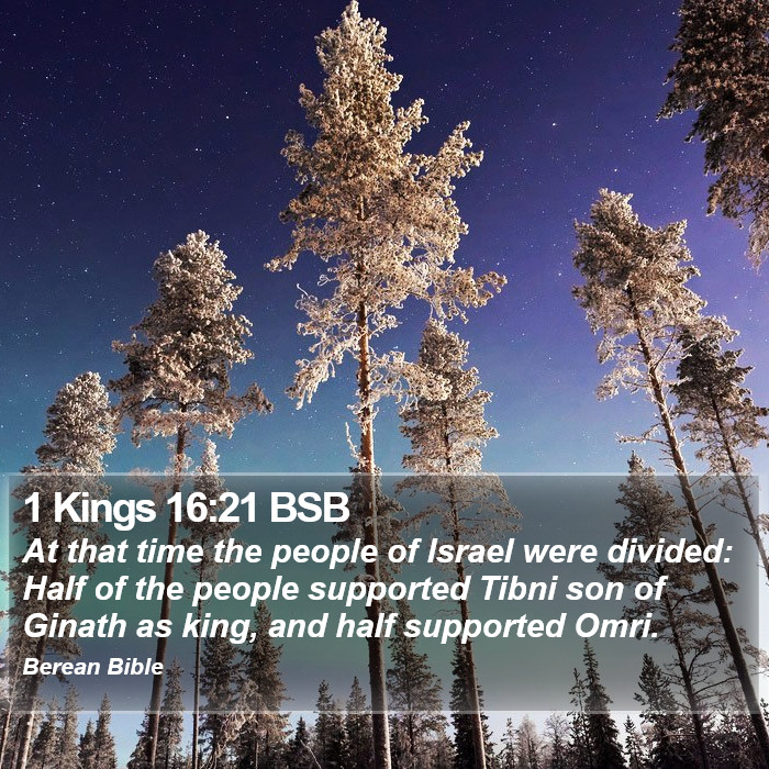 1 Kings 16:21 BSB Bible Study