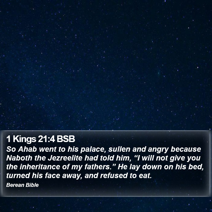 1 Kings 21:4 BSB Bible Study