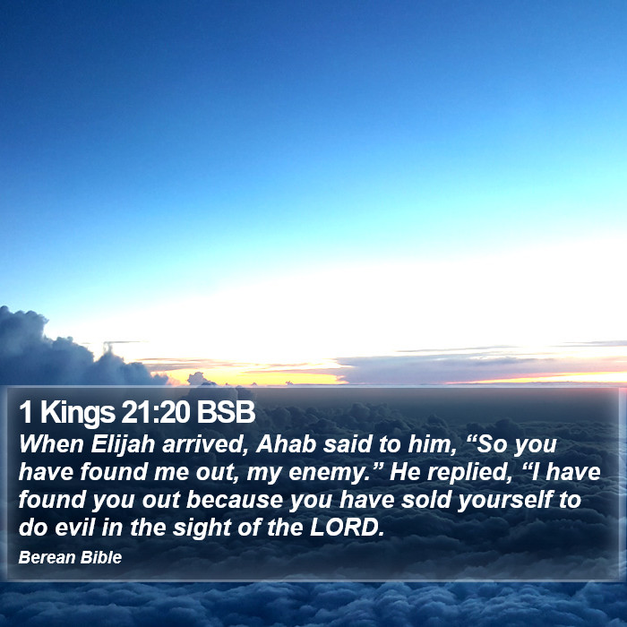 1 Kings 21:20 BSB Bible Study