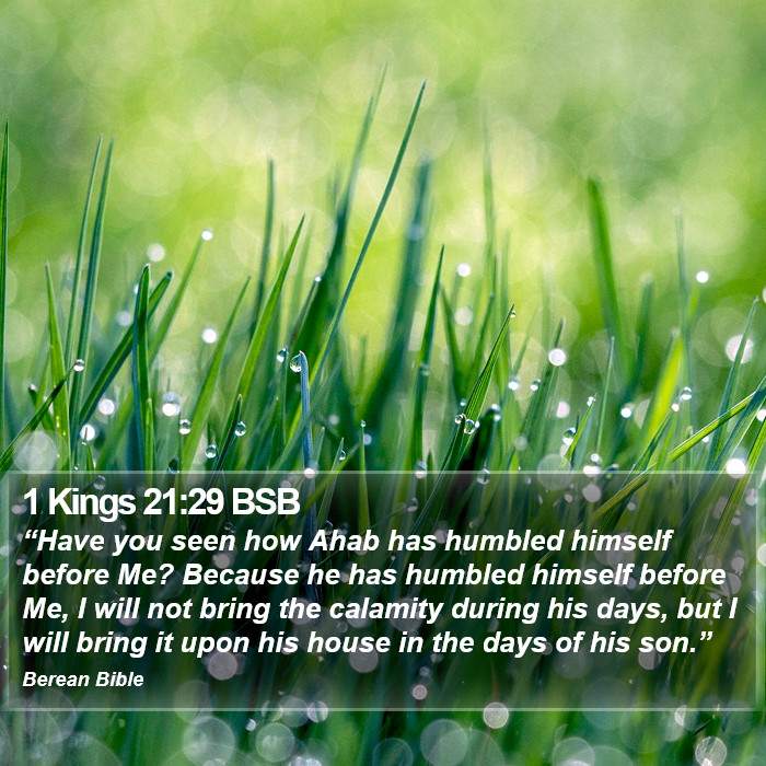 1 Kings 21:29 BSB Bible Study