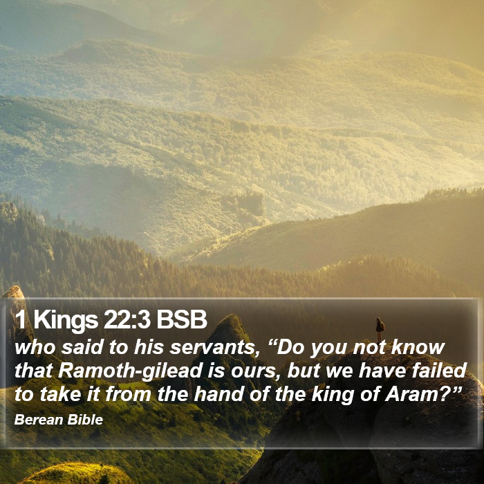 1 Kings 22:3 BSB Bible Study