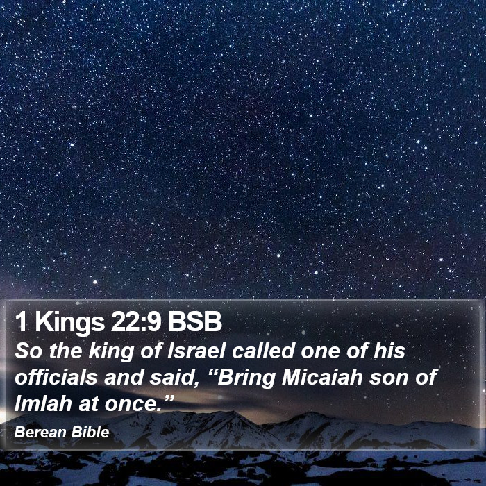 1 Kings 22:9 BSB Bible Study