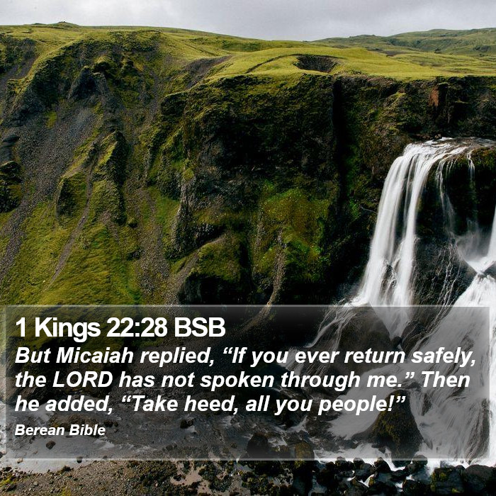 1 Kings 22:28 BSB Bible Study