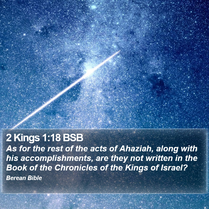 2 Kings 1:18 BSB Bible Study