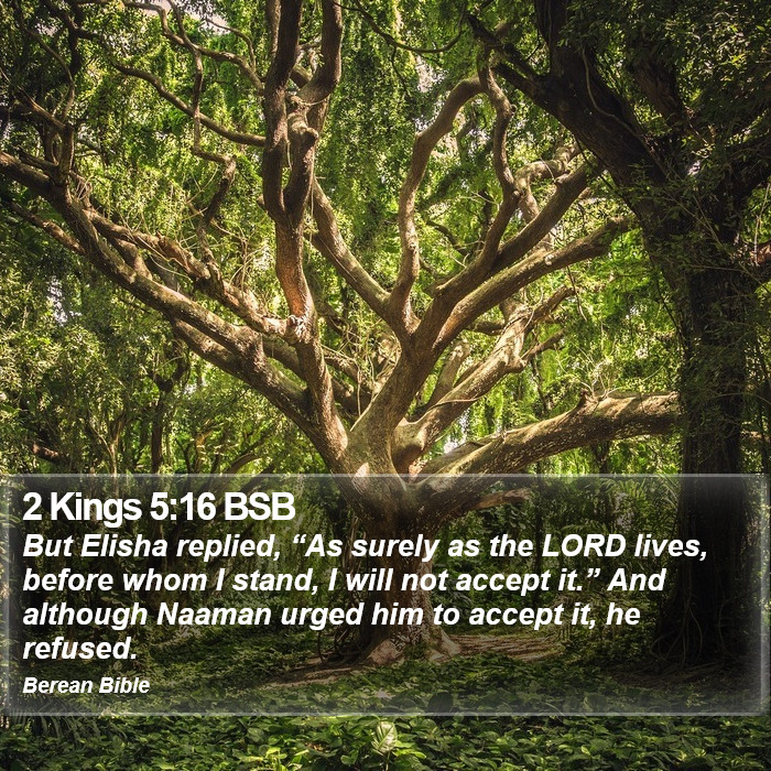 2 Kings 5:16 BSB Bible Study