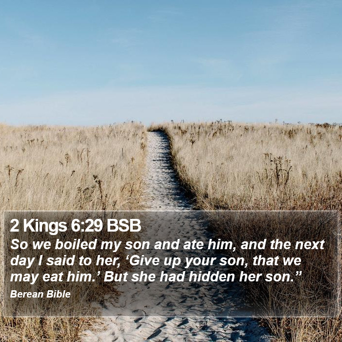 2 Kings 6:29 BSB Bible Study