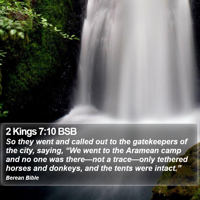 2 Kings 7:10 BSB Bible Study