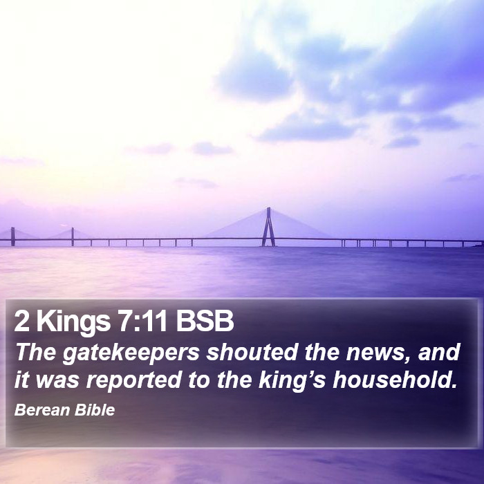 2 Kings 7:11 BSB Bible Study