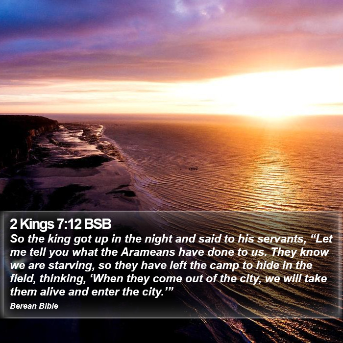 2 Kings 7:12 BSB Bible Study