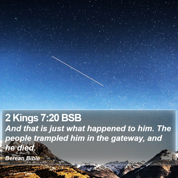 2 Kings 7:20 BSB Bible Study