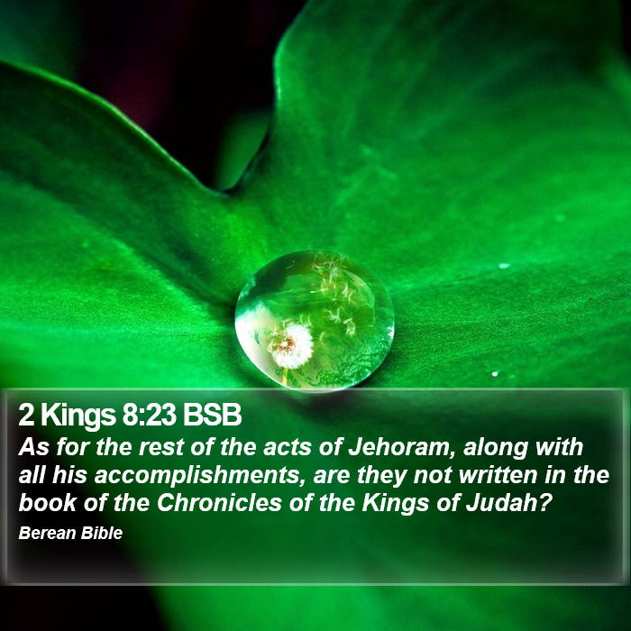 2 Kings 8:23 BSB Bible Study