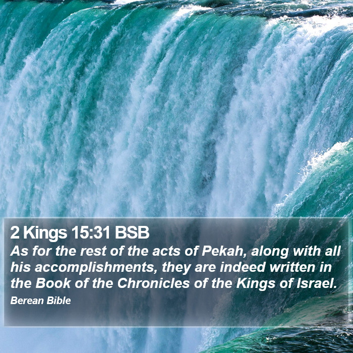 2 Kings 15:31 BSB Bible Study