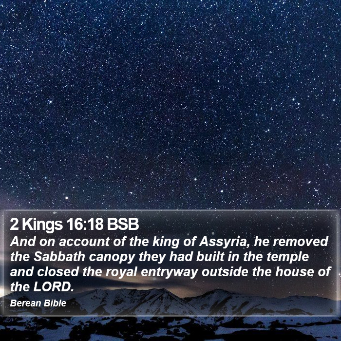 2 Kings 16:18 BSB Bible Study