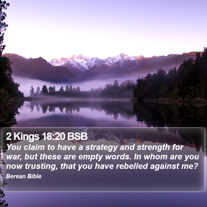 2 Kings 18:20 BSB Bible Study