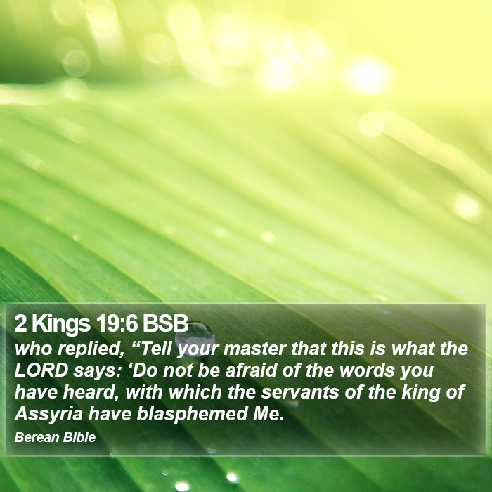 2 Kings 19:6 BSB Bible Study