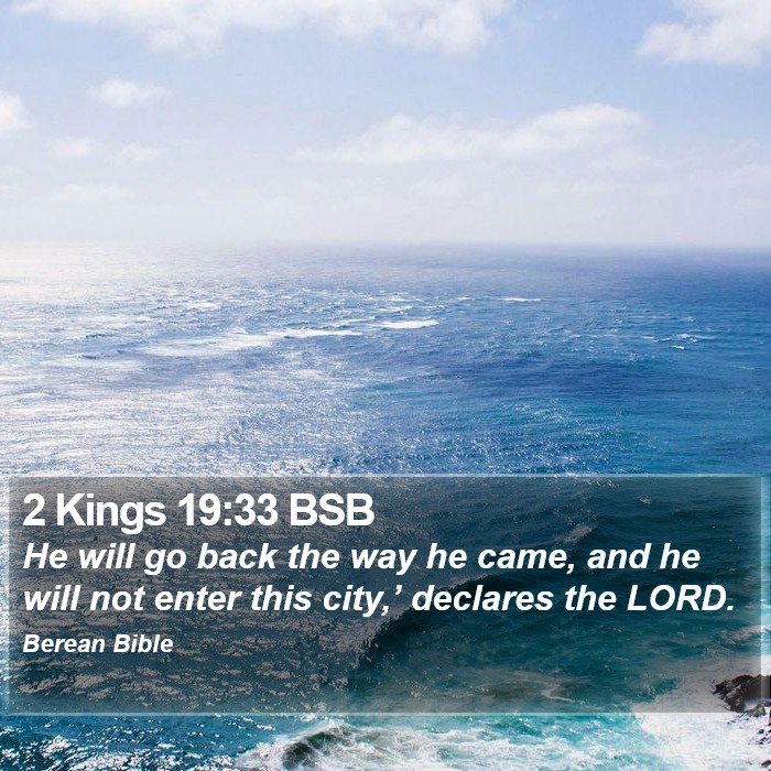 2 Kings 19:33 BSB Bible Study