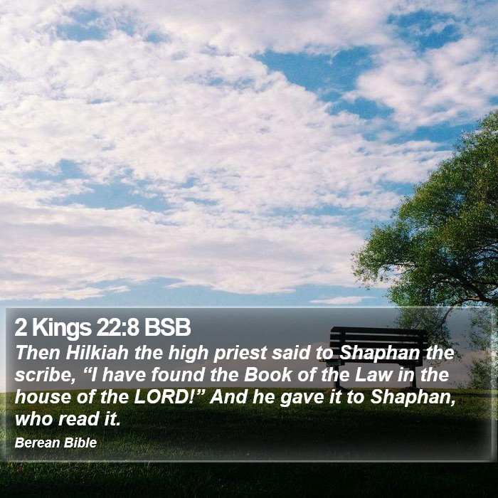 2 Kings 22:8 BSB Bible Study