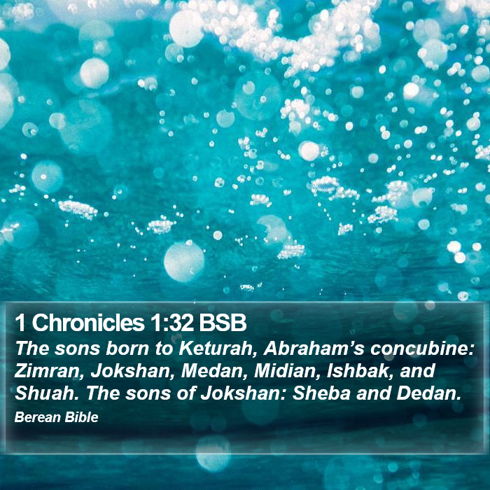 1 Chronicles 1:32 BSB Bible Study