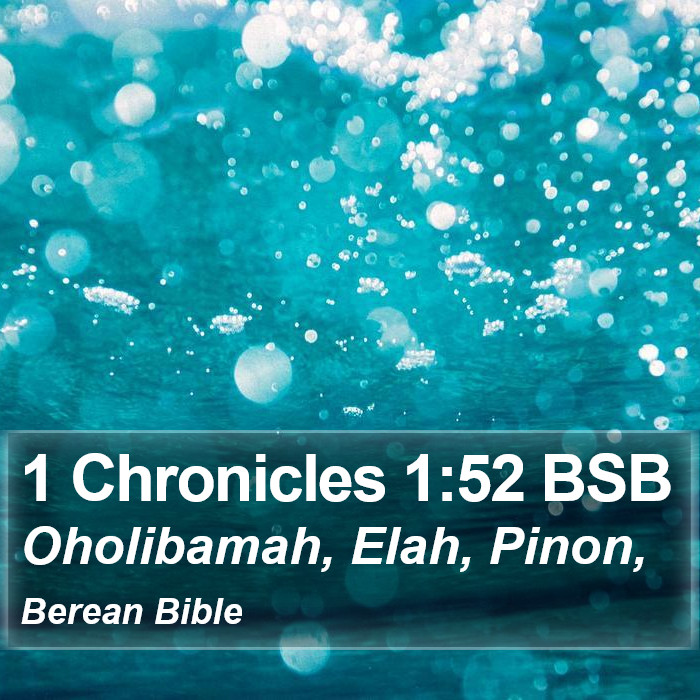 1 Chronicles 1:52 BSB Bible Study