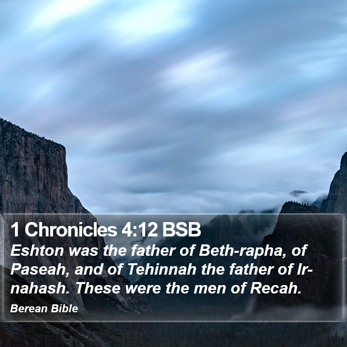 1 Chronicles 4:12 BSB Bible Study