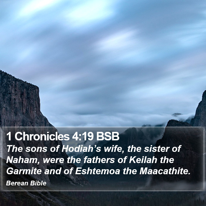 1 Chronicles 4:19 BSB Bible Study