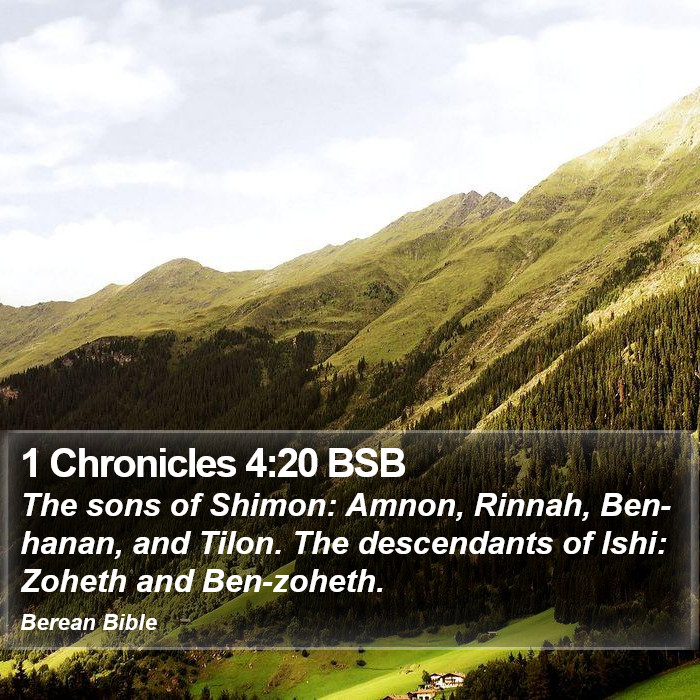 1 Chronicles 4:20 BSB Bible Study