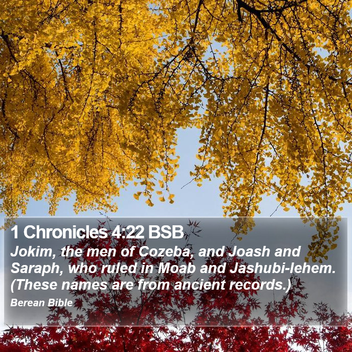 1 Chronicles 4:22 BSB Bible Study