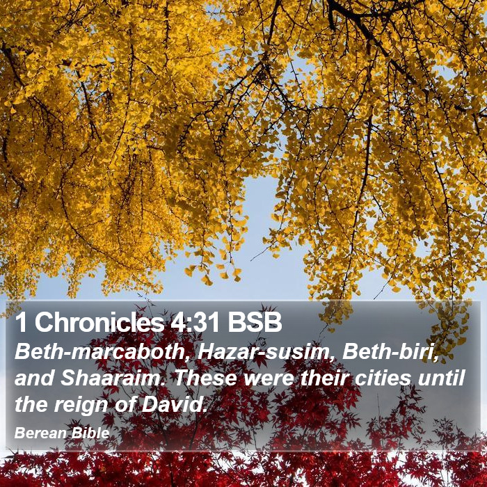 1 Chronicles 4:31 BSB Bible Study