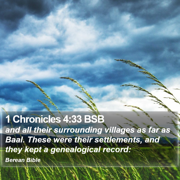 1 Chronicles 4:33 BSB Bible Study