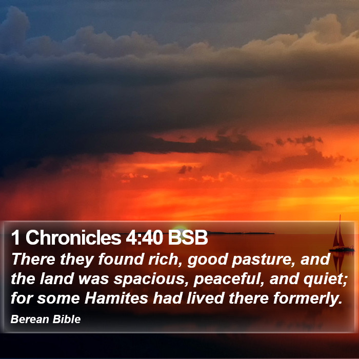 1 Chronicles 4:40 BSB Bible Study