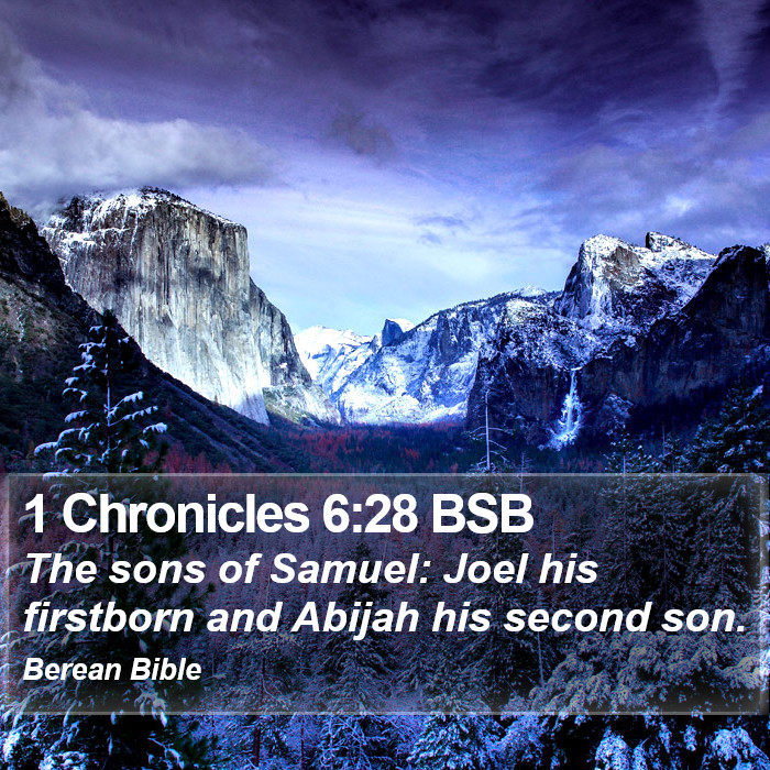 1 Chronicles 6:28 BSB Bible Study