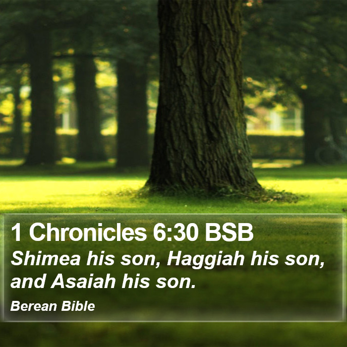 1 Chronicles 6:30 BSB Bible Study