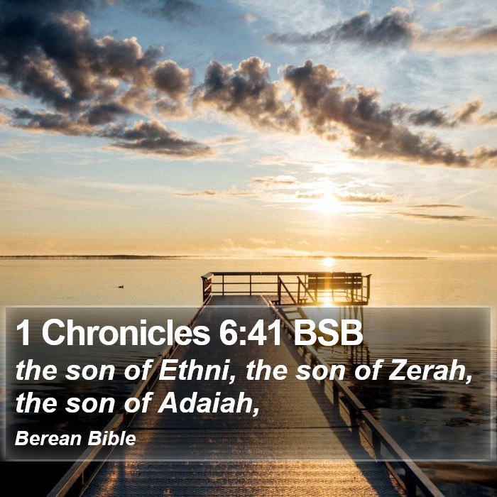 1 Chronicles 6:41 BSB Bible Study