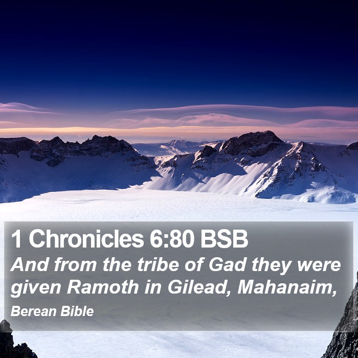 1 Chronicles 6:80 BSB Bible Study