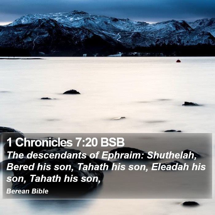 1 Chronicles 7:20 BSB Bible Study