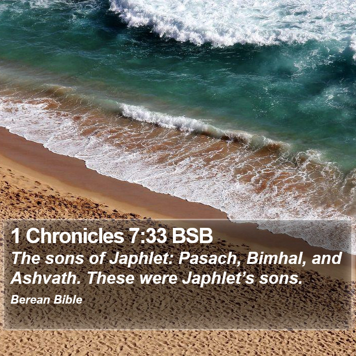 1 Chronicles 7:33 BSB Bible Study