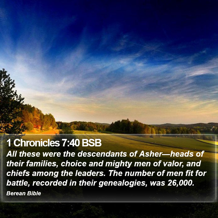 1 Chronicles 7:40 BSB Bible Study