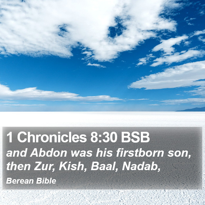 1 Chronicles 8:30 BSB Bible Study