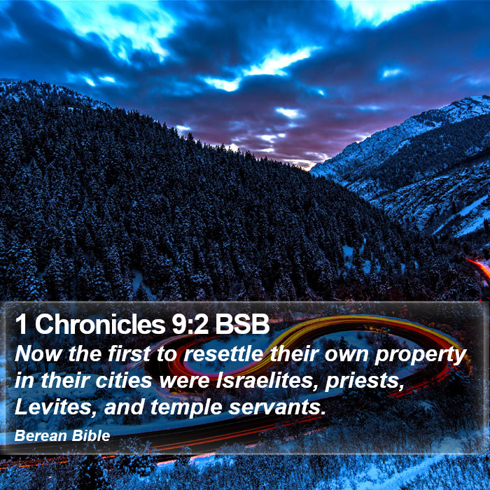 1 Chronicles 9:2 BSB Bible Study